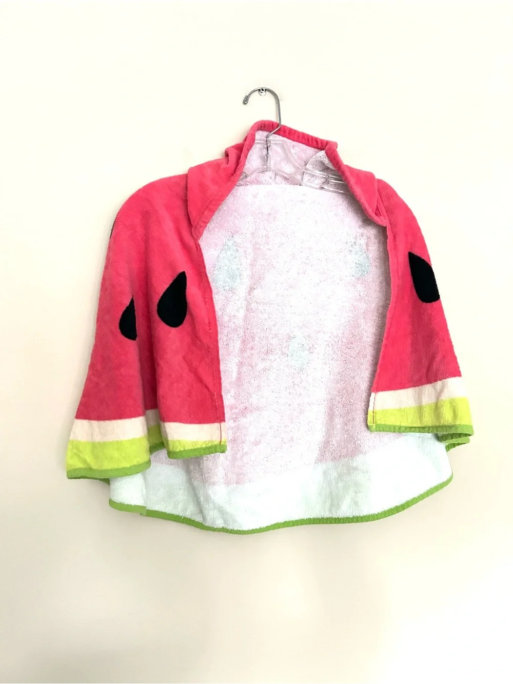 Huntington Home Girls Pink & Green Watermelon Kids Hooded Towel Poncho